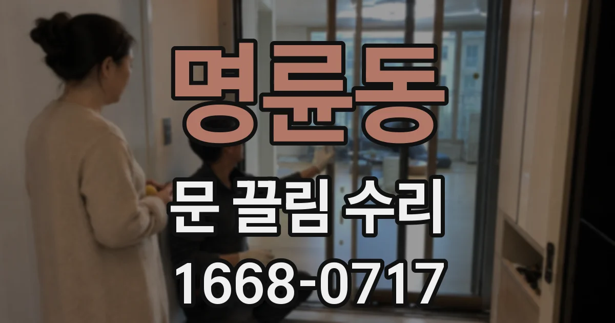 명륜동 문 끌림 수리