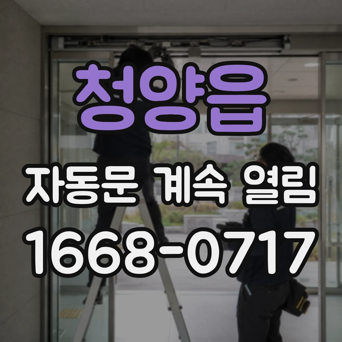 청양읍 자동문 계속 열림