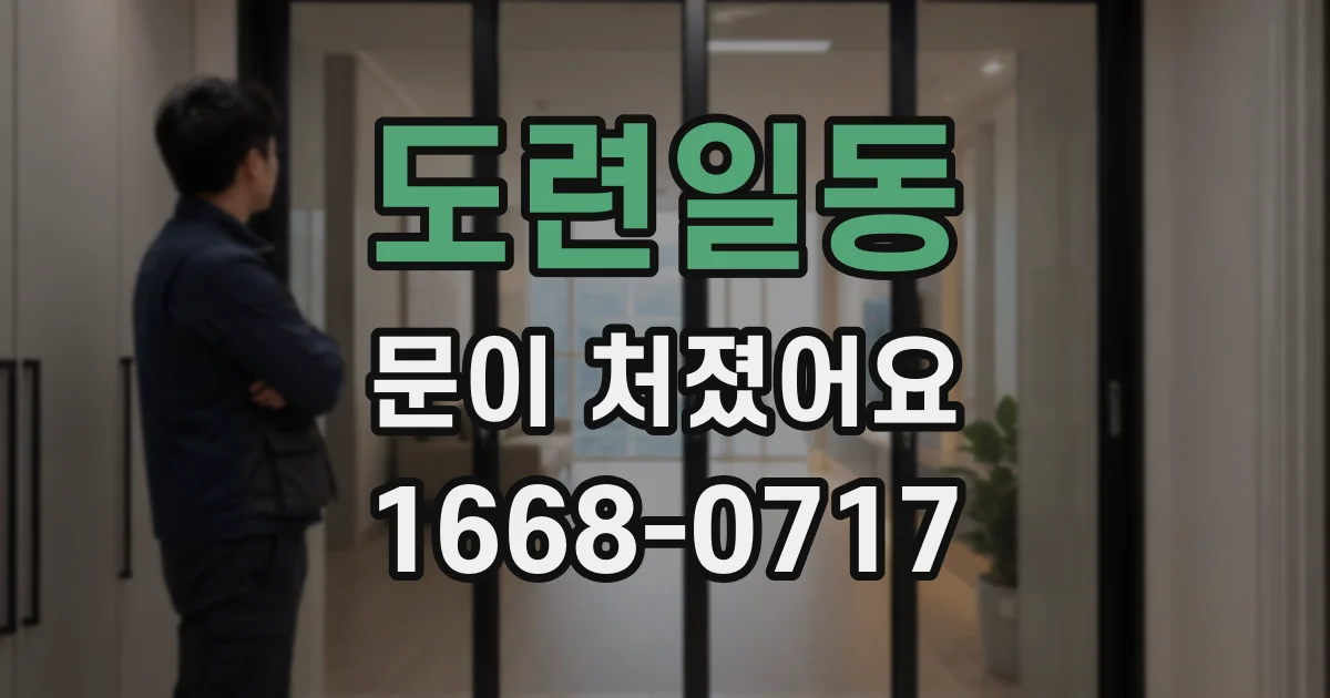 도련일동 문이 처졌어요