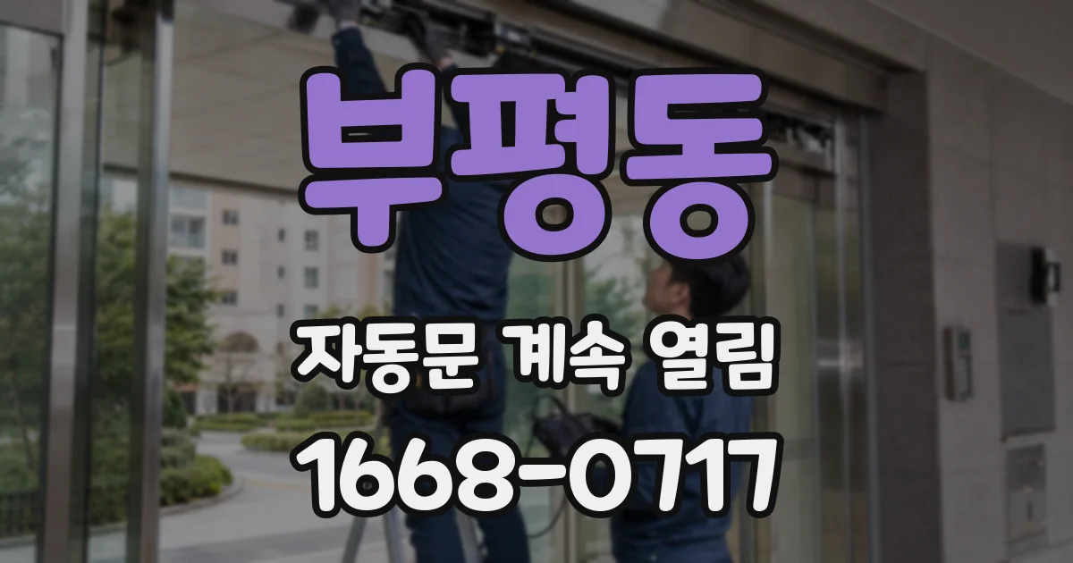 부평동 자동문 계속 열림