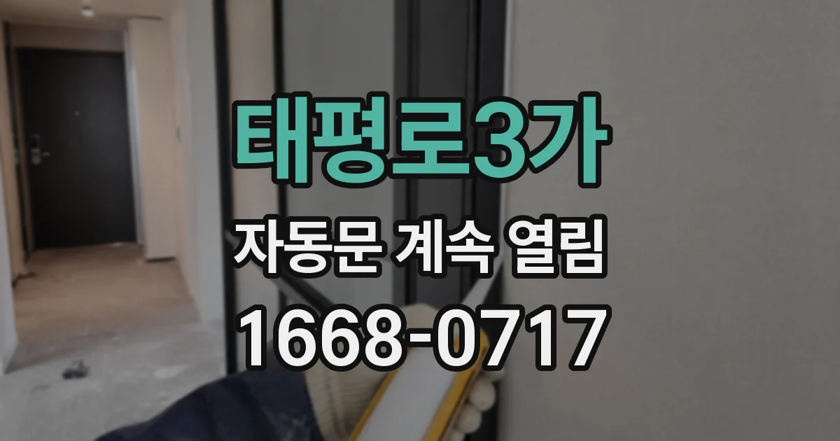 태평로3가 자동문 계속 열림