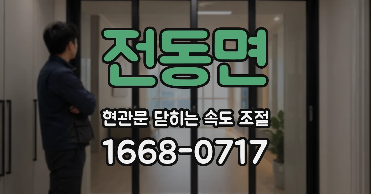 전동면 현관문 닫히는 속도 조절