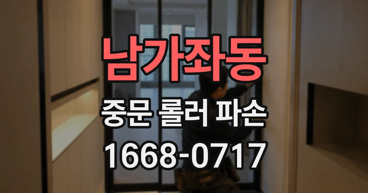 남가좌동 중문 롤러 파손