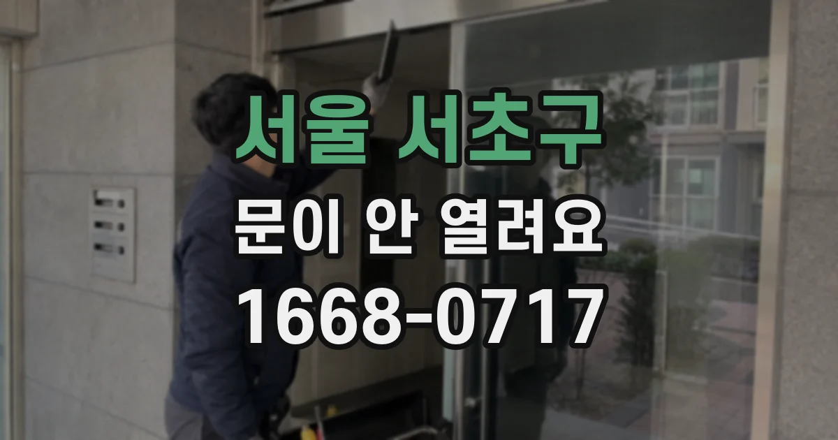 서울 서초구 문이 안 열려요