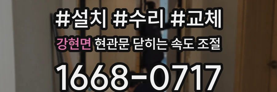 강현면 현관문 닫히는 속도 조절