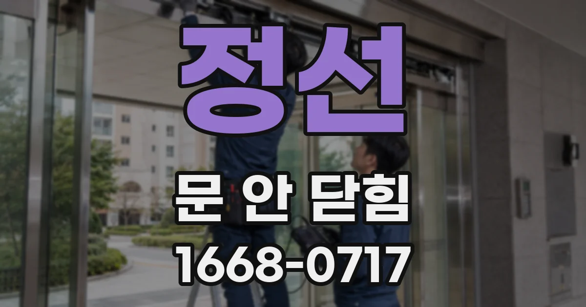 정선 문 안 닫힘