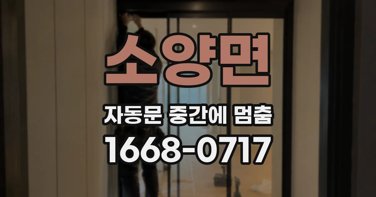 소양면 자동문 중간에 멈춤
