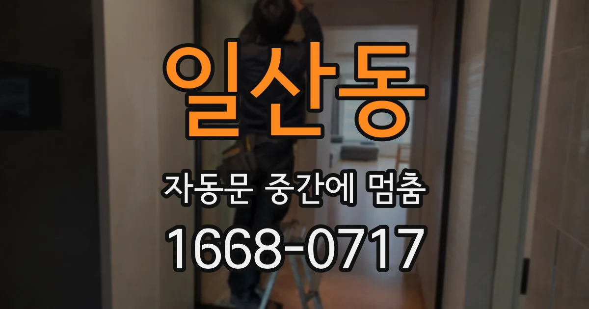 일산동 자동문 중간에 멈춤