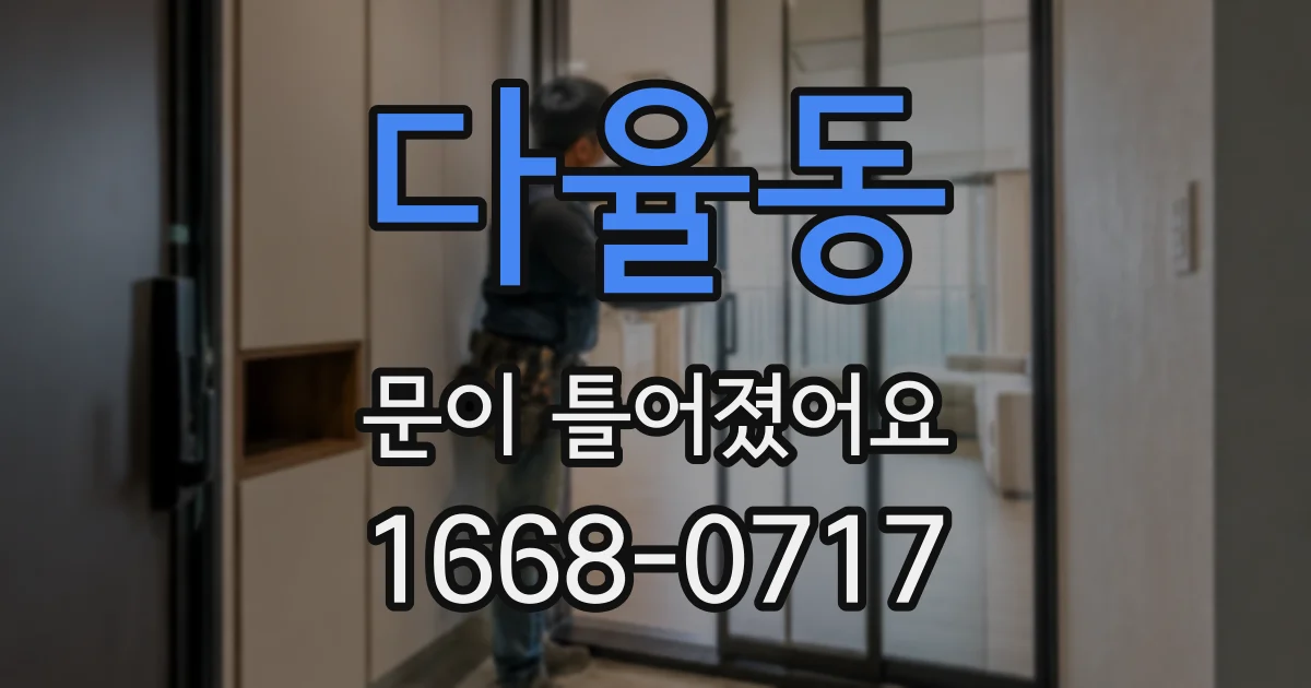 다율동 문이 틀어졌어요
