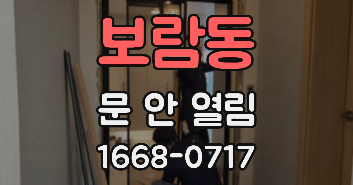 보람동 문 안 열림