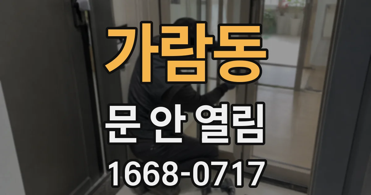 가람동 문 안 열림