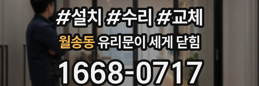 월송동 유리문이 세게 닫힘
