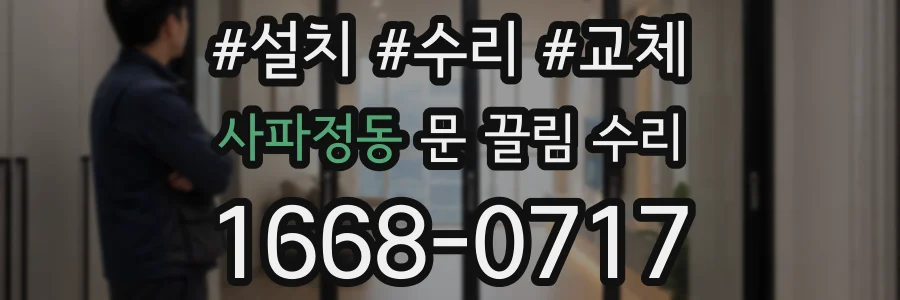 사파정동 문 끌림 수리