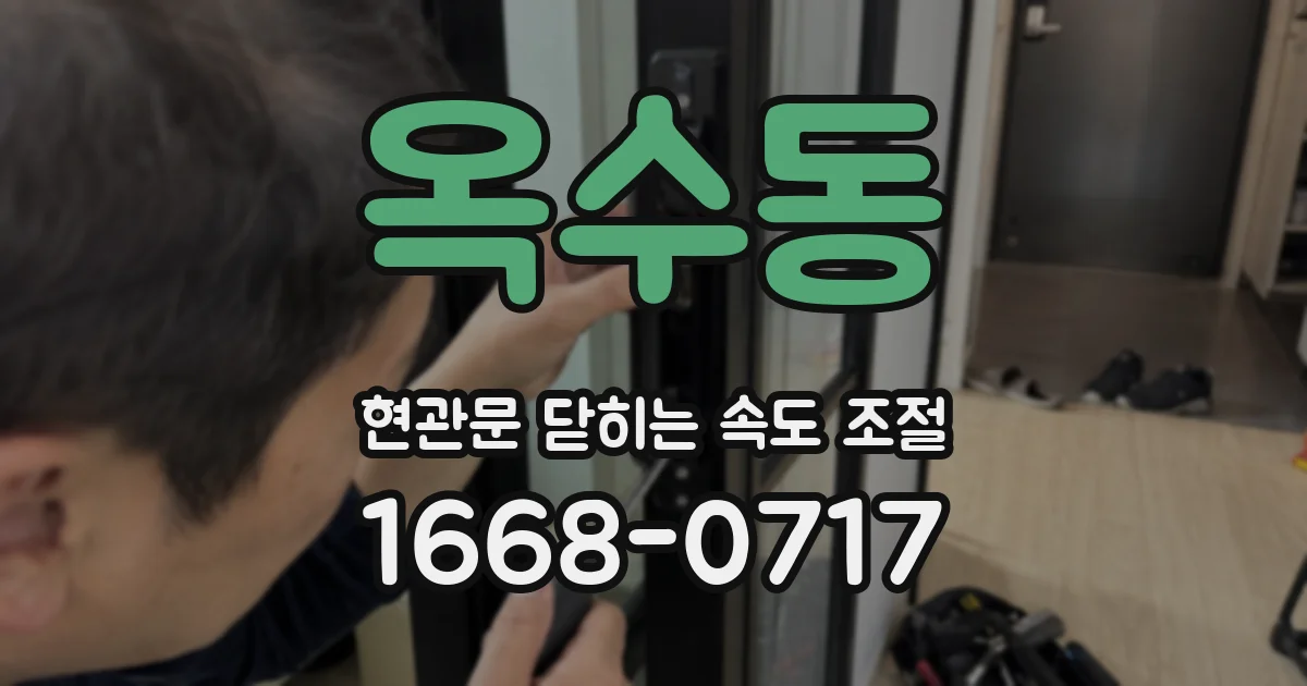 옥수동 현관문 닫히는 속도 조절