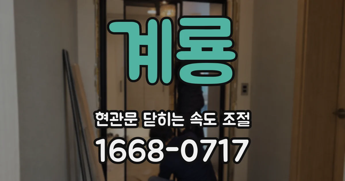 계룡 현관문 닫히는 속도 조절