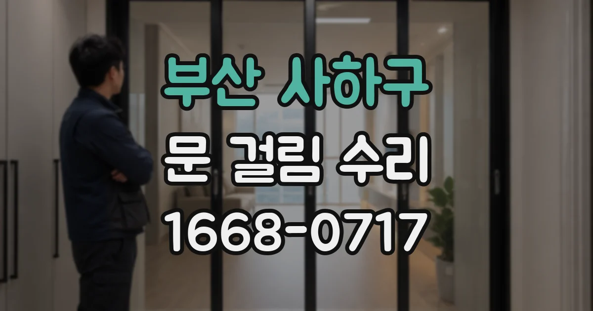 부산 사하구 문 걸림 수리