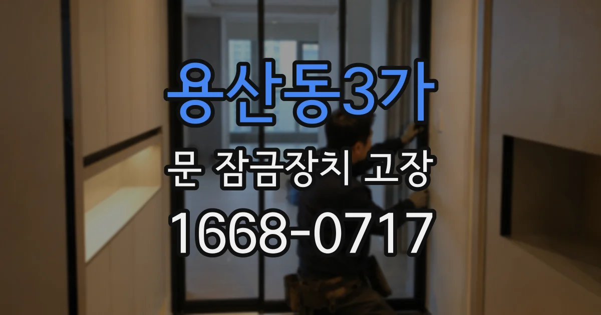 용산동3가 문 잠금장치 고장