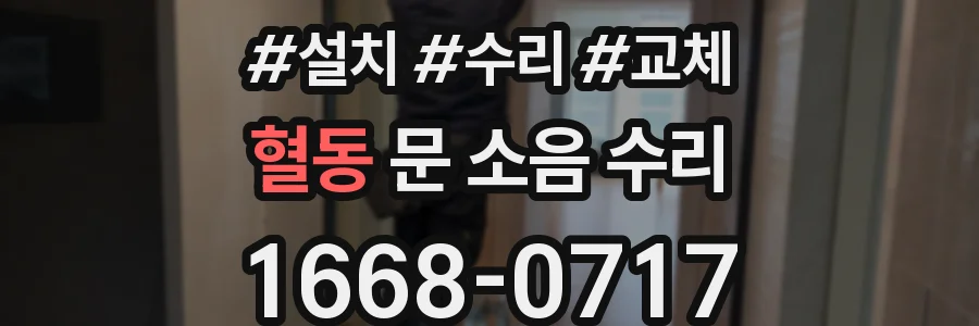 혈동 문 소음 수리