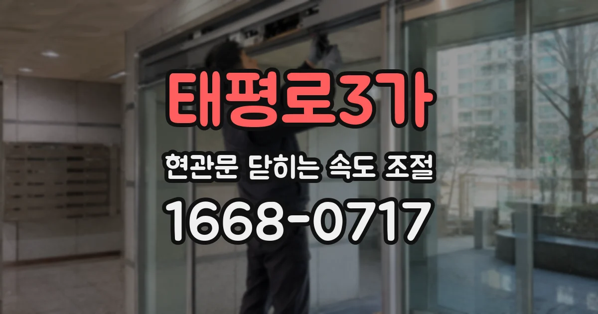 태평로3가 현관문 닫히는 속도 조절