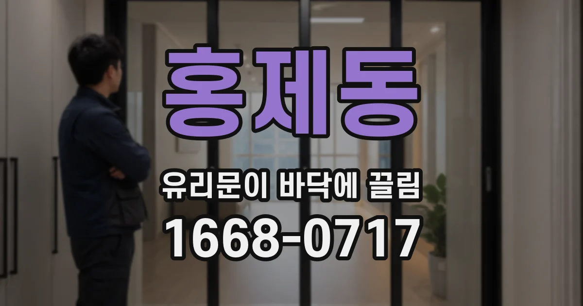 홍제동 유리문이 바닥에 끌림