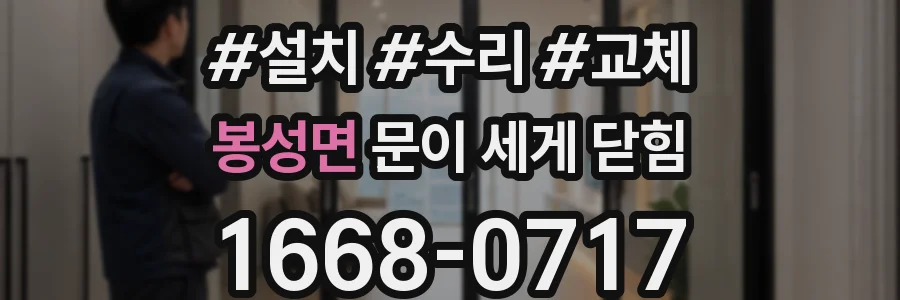 봉성면 문이 세게 닫힘
