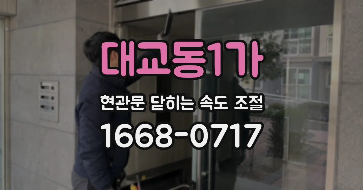 대교동1가 현관문 닫히는 속도 조절