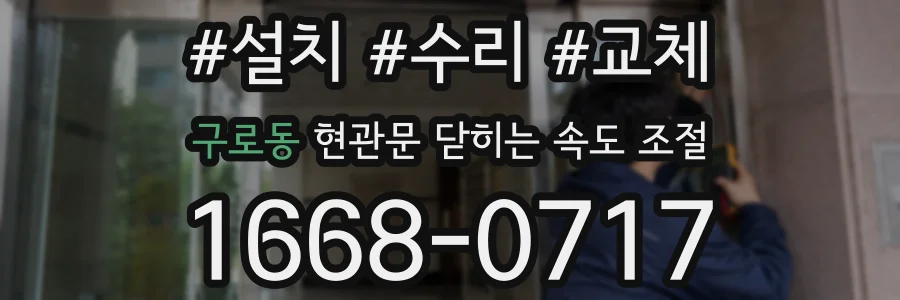 구로동 현관문 닫히는 속도 조절
