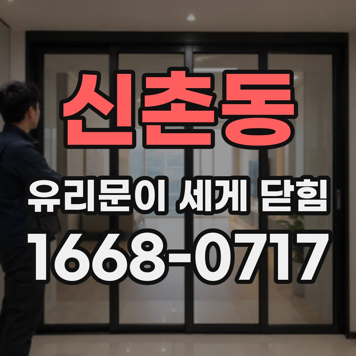 신촌동 유리문이 세게 닫힘