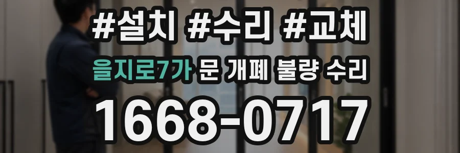 을지로7가 문 개폐 불량 수리