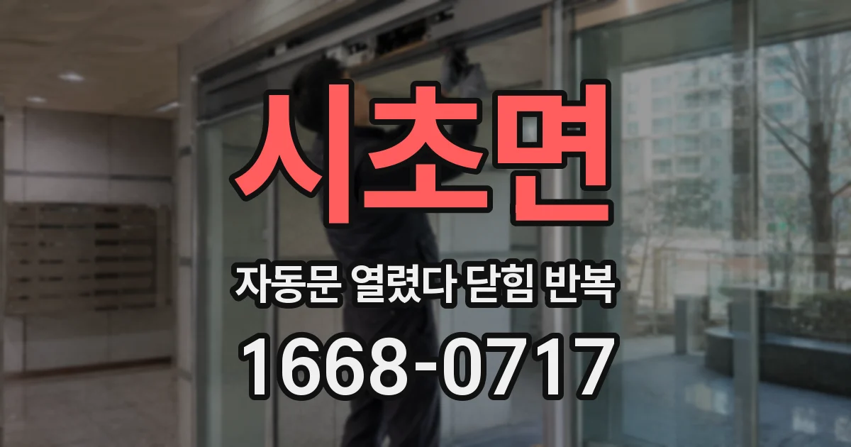 시초면 자동문 열렸다 닫힘 반복 현상은 문이 열리자마자 다시 닫히거나, 한 번 멈춘 뒤 재가동되며 반복되는 경우가 많습니다.