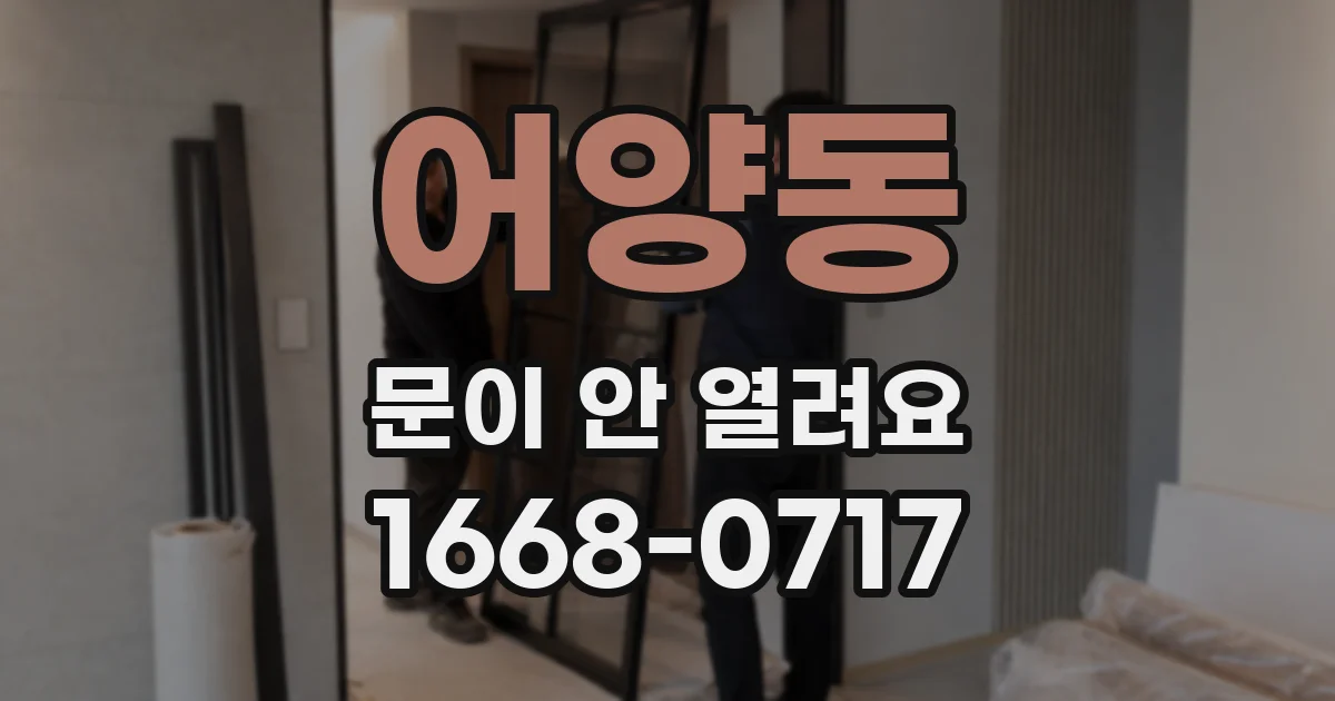 어양동 문이 안 열려요
