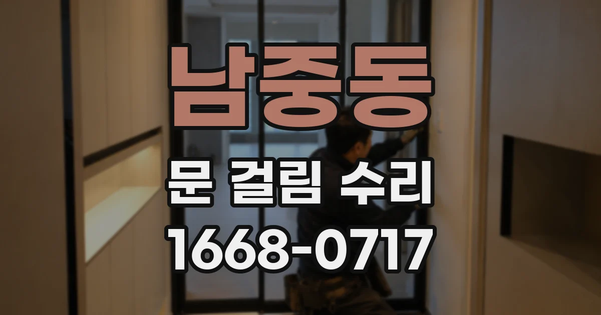 남중동 문 걸림 수리