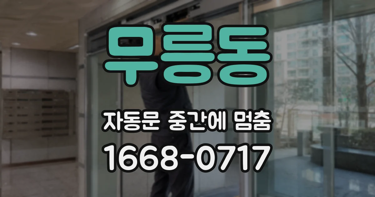 무릉동 자동문 중간에 멈춤