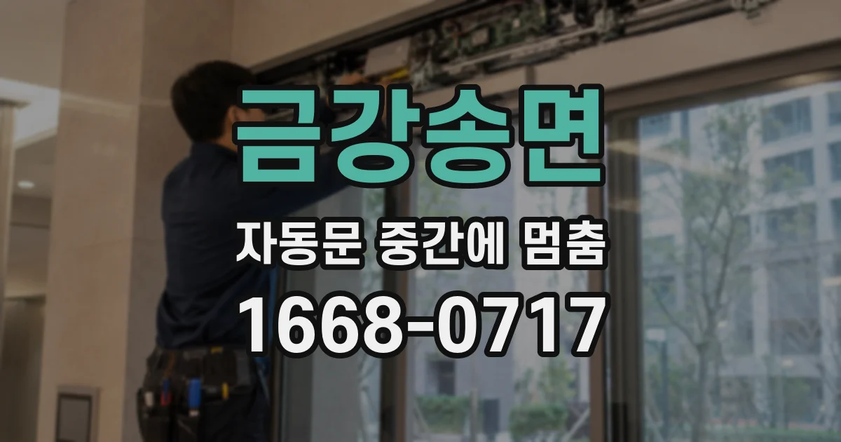 금강송면 자동문 중간에 멈춤