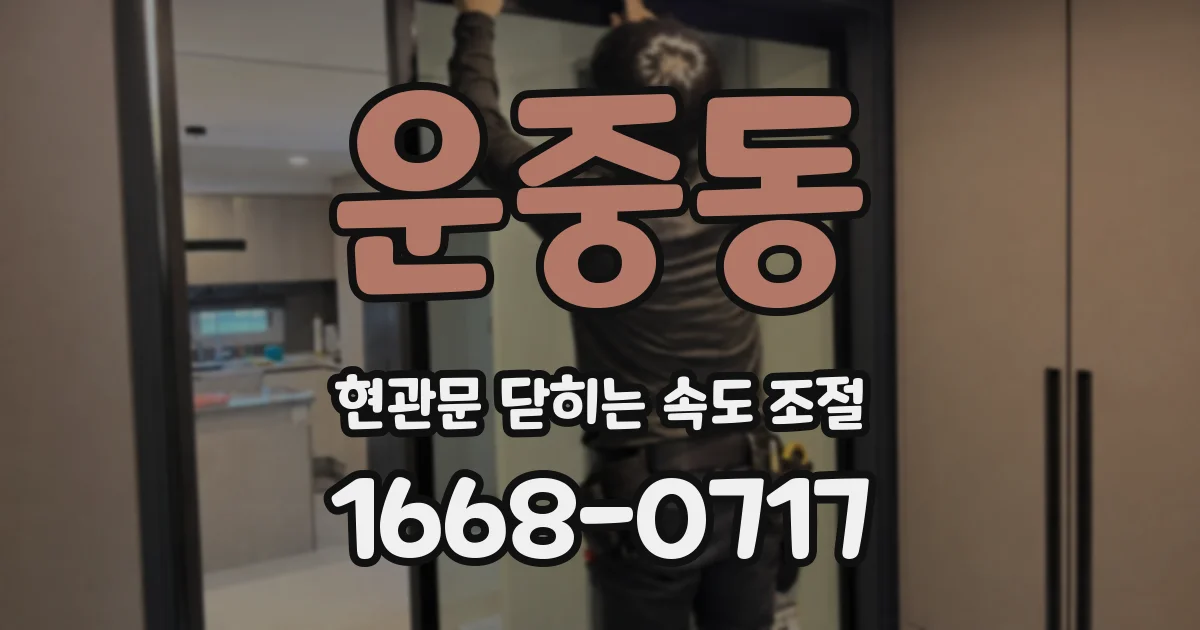 운중동 현관문 닫히는 속도 조절