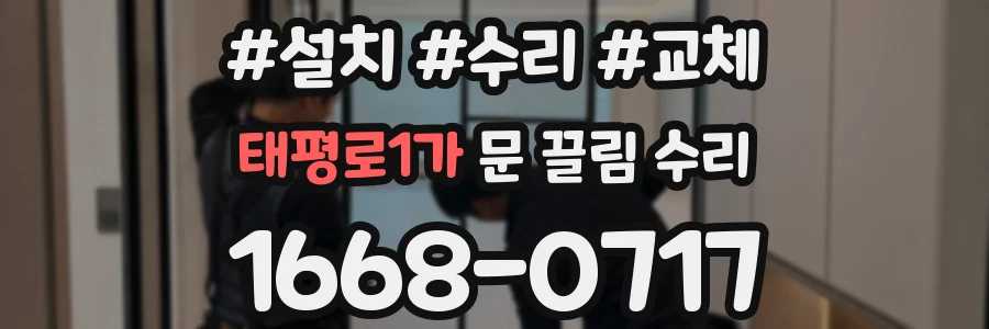 태평로1가 문 끌림 수리