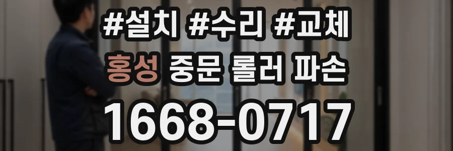 홍성 중문 롤러 파손