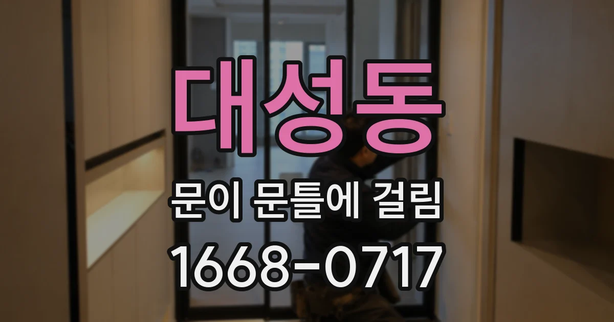 대성동 문이 문틀에 걸림