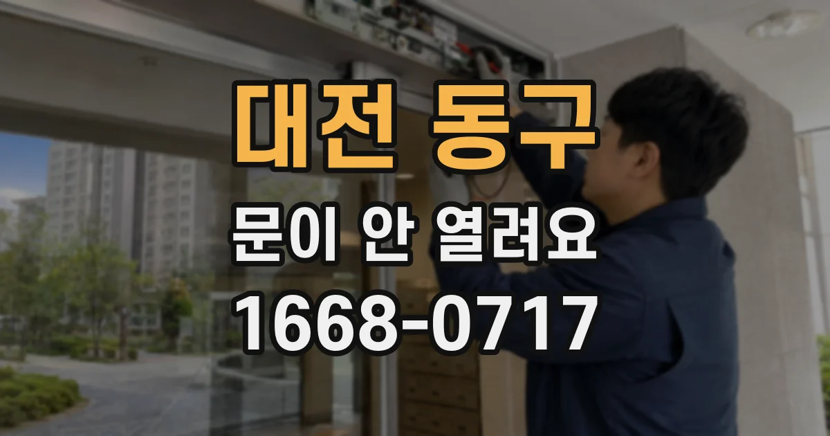 대전 동구 문이 안 열려요