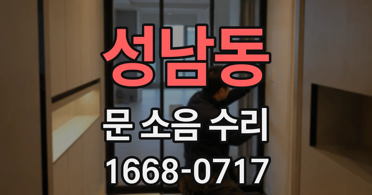 성남동 문 소음 수리