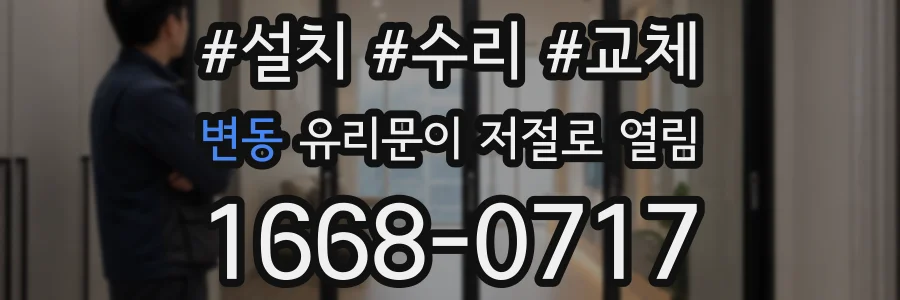 변동 유리문이 저절로 열림