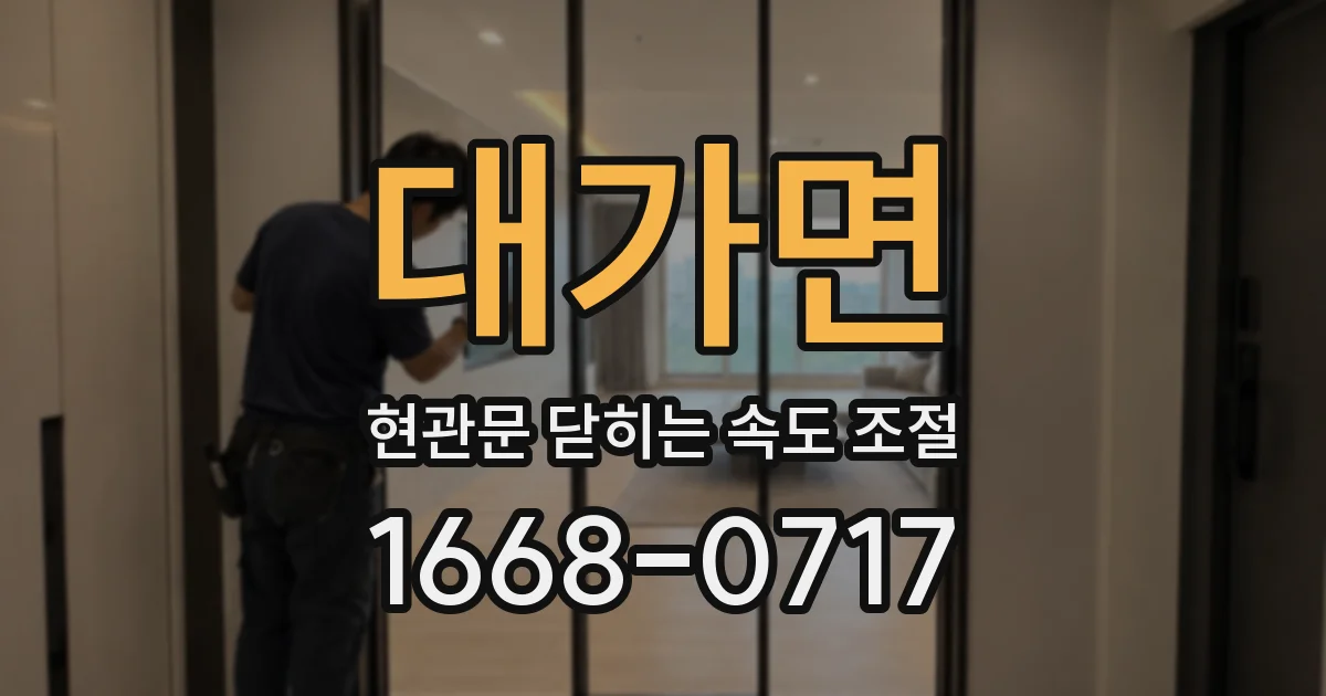 대가면 현관문 닫히는 속도 조절