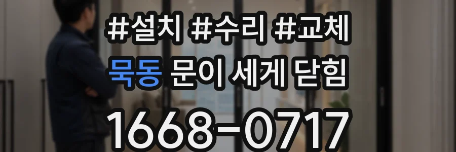 묵동 문이 세게 닫힘