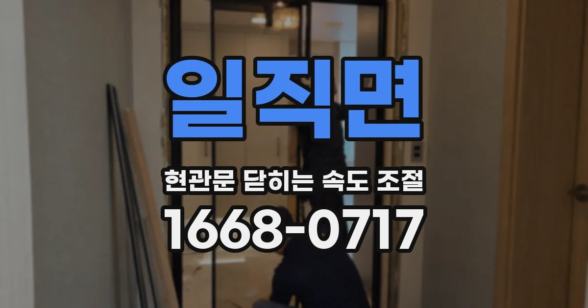 일직면 현관문 닫히는 속도 조절