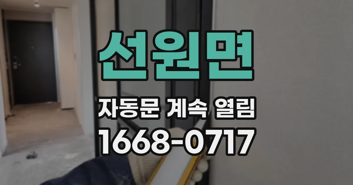 선원면 자동문 계속 열림
