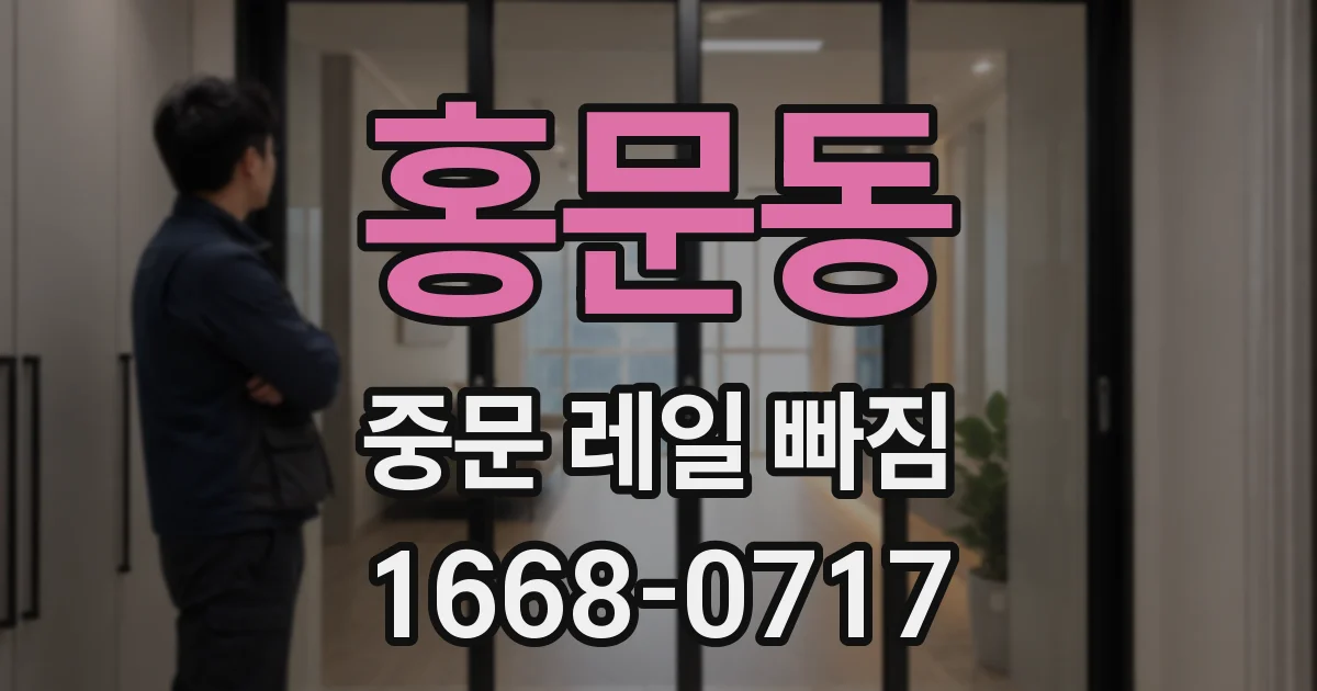 홍문동 중문 레일 빠짐