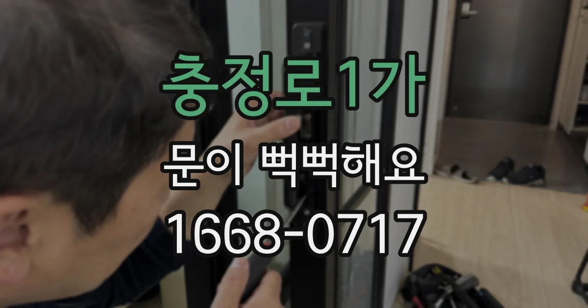 충정로1가 문이 뻑뻑해요