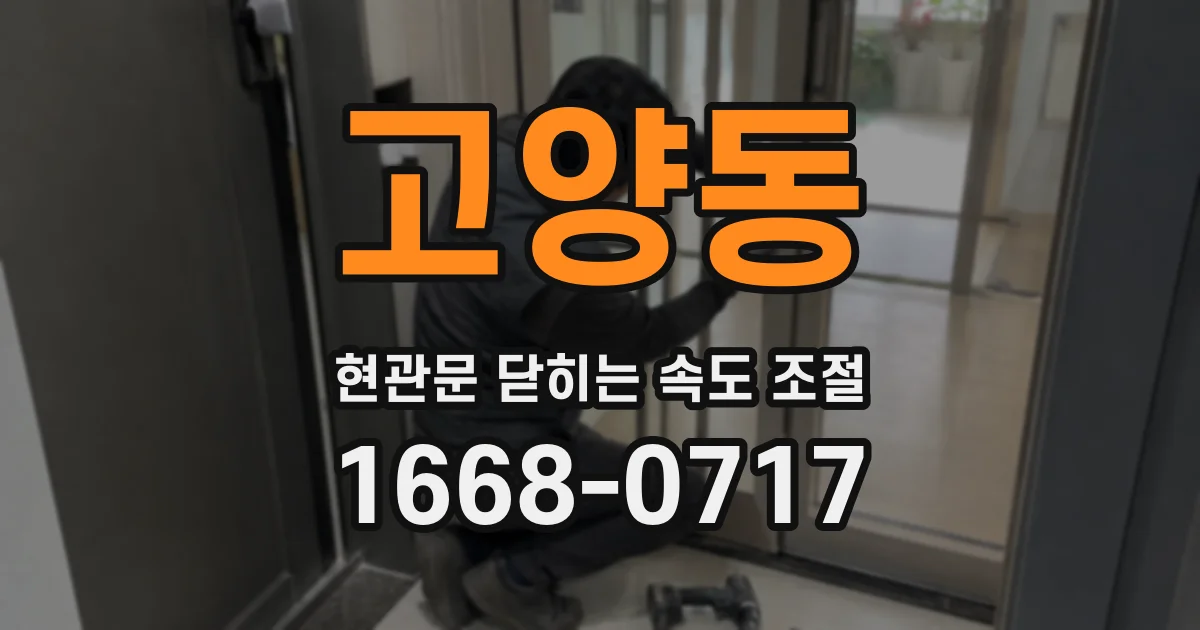 고양동 현관문 닫히는 속도 조절