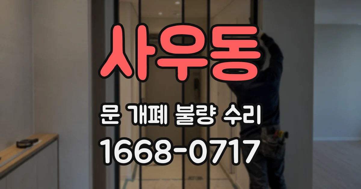 사우동 문 개폐 불량 수리