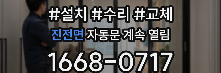 진전면 자동문 계속 열림